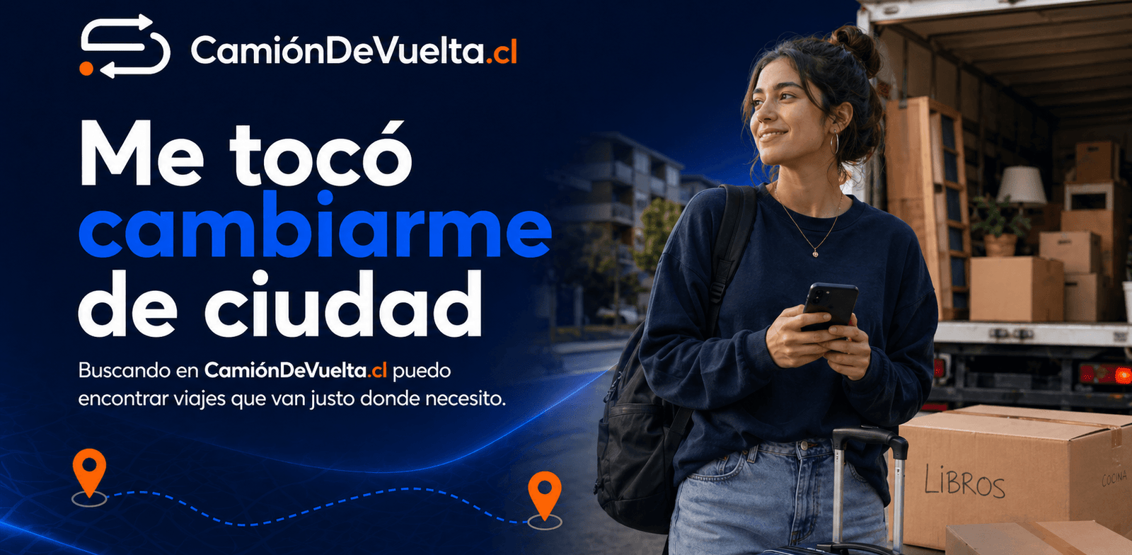 Me tocó cambiarme de ciudad — buscando en CamionDeVuelta.cl encuentro viajes que van justo donde necesito